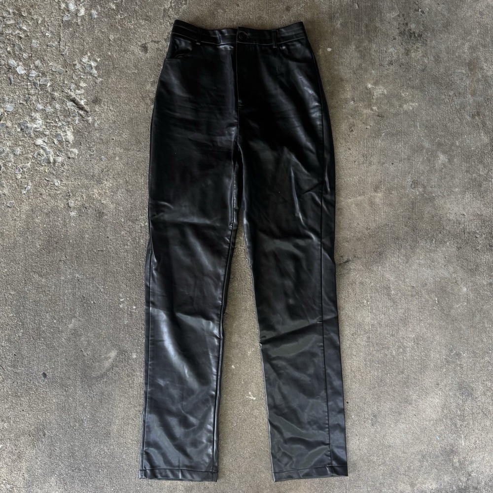 White Fox Leather Pants Size S Casual Straight‎ Leg